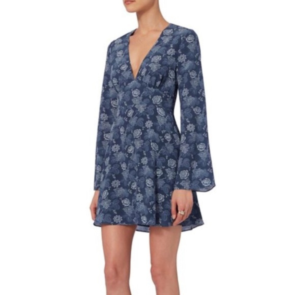 Intermix long sleeve floral v-neck dress